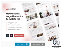 Soulme Yoga Meditation & Wellness Mindfulness Elementor Template Kit