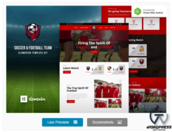 Socca – Football Team & Sports Club Elementor Template Kit