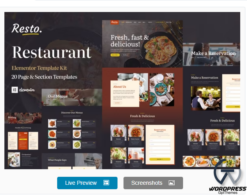 Resto. - Restaurant Catering & Cafe Elementor Template Kit