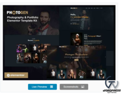 Photogen - Photography & Portfolio Elementor Template Kit
