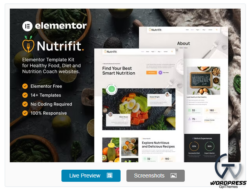 Nutrifit – Healthy Food & Nutrition Coach Elementor Template Kit