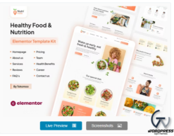 Nutri Food - Healthy Food & Nutrition Elementor Pro Template Kit