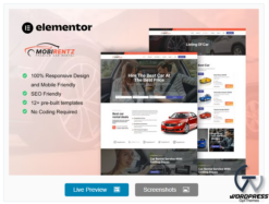 Mobirentz - Car Rental & Auto Dealer Elementor Template Kit