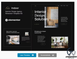 Indoor - Dark Interior Design & Architecture Agency Elementor Template Kit