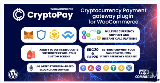 CryptoPay WooCommerce Cryptocurrency payment gateway plugin