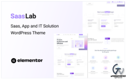 SaasLab - SaaS, App and IT Solution One Page WordPress Theme