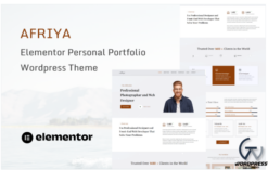 Afriya - Personal Portfolio, CV and Resume WordPress Theme