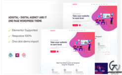 Adigital - Digital Agency and IT One page WordPress Theme