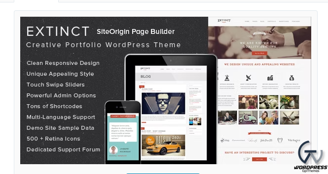 Extinct - Retro Vintage Portfolio WordPress Theme 5.6
