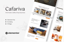 Cafariva - Minimalist Cafe &Coffee Elementor Template Kit