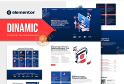 Dinamic - Customer Service & Solution Elementor Pro Template Kit