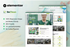 BeClean - Cleaning Service Company Elementor Pro Template Kit