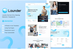 Launder - Laundry Service & Dry Cleaning Elementor Template Kit