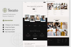 Teozio - Garment & Textile Industry Elementor Template Kit