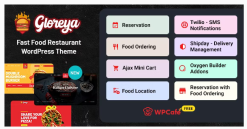 Gloreya - Fast Food & Delivery Restaurant WordPress Theme 2.0.6