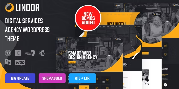Linoor – Digital Agency Services WordPress Theme 1.8.2