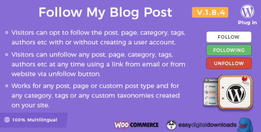 Follow My Blog Post WordPress Plugin