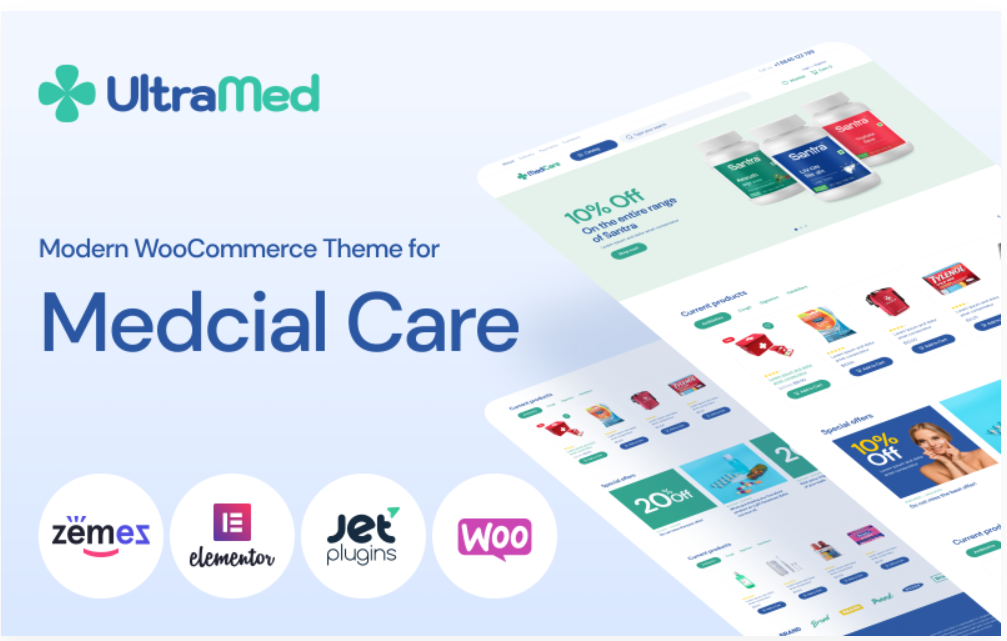 MedCare - Soft and Responsive Pharmacy WooCommerce Theme