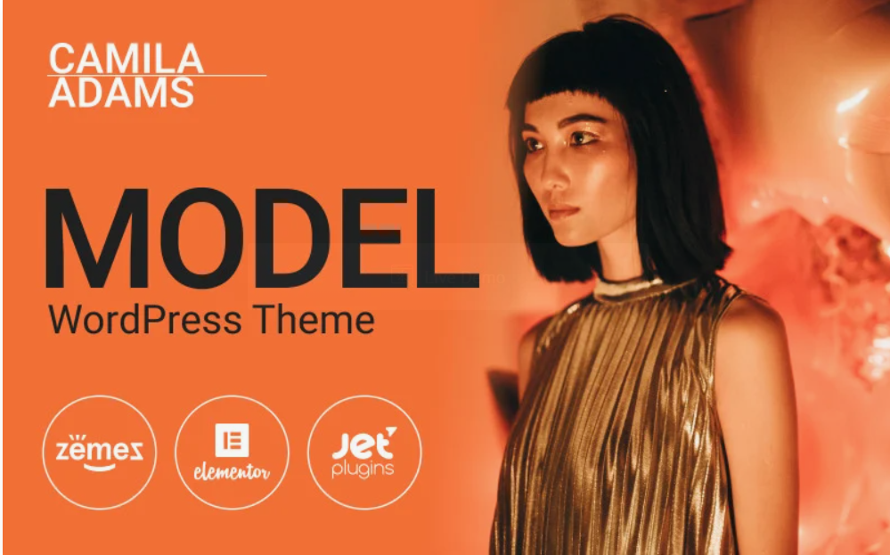 Camila Adams - Vivid and Responsive Male Model website WordPress Theme