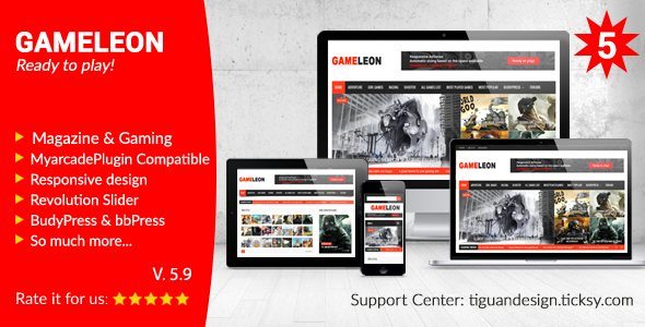 Gameleon - WordPress Magazine And Arcade Theme 5.5