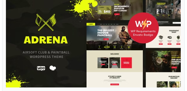 Adrena | Airsoft Club & Paintball WordPress Theme