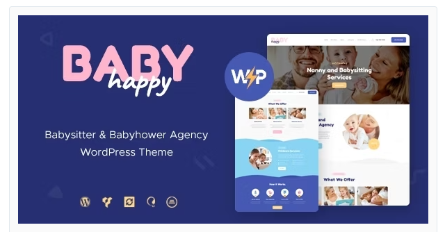 Happy Baby | Nanny & Babysitting Services Children WordPress Theme