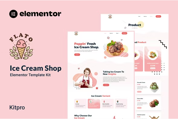 Flato - Ice Cream Shop Elementor Template Kit 3 2 13