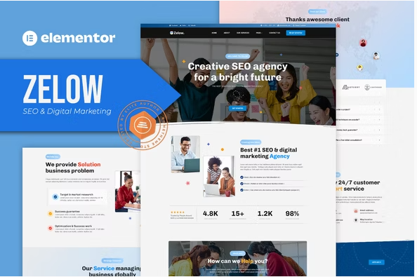 Zelow - SEO & Digital Marketing Agency Elementor Template Kit
