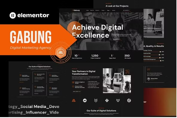Gabung - Digital Marketing Agency Elementor Template Kit