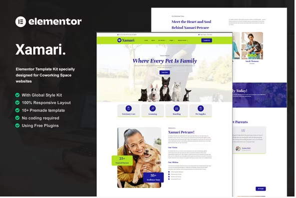 Xamari - Pet Care Services Elementor Template Kit
