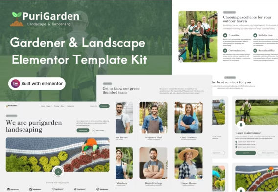 PuriGarden - Gardener & Landscape Elementor Pro Template Kit