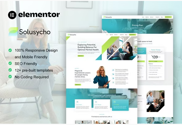 Solusycho - Psychology & Mental Health Elementor Template Kit