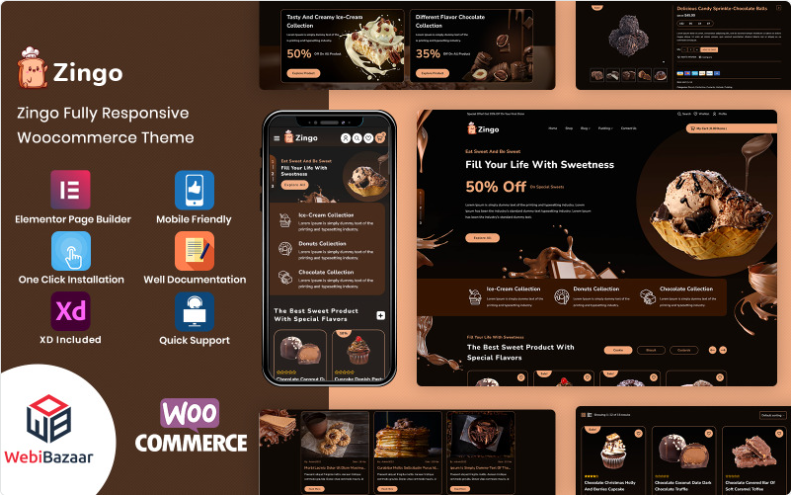 Zingo - Cakes, Sweets & Chocolate WooCommerce Theme