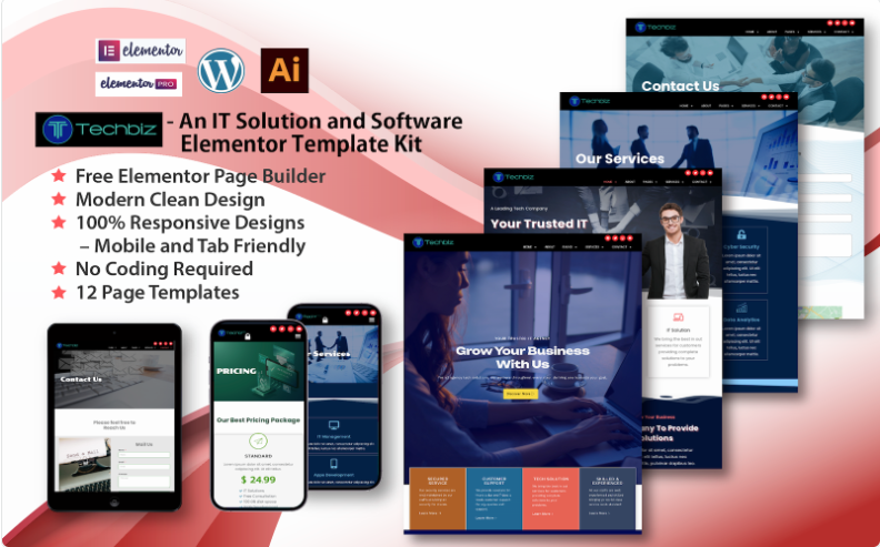 Techbiz - An IT and Software Solution Elementor Template Kit Elementor Kit