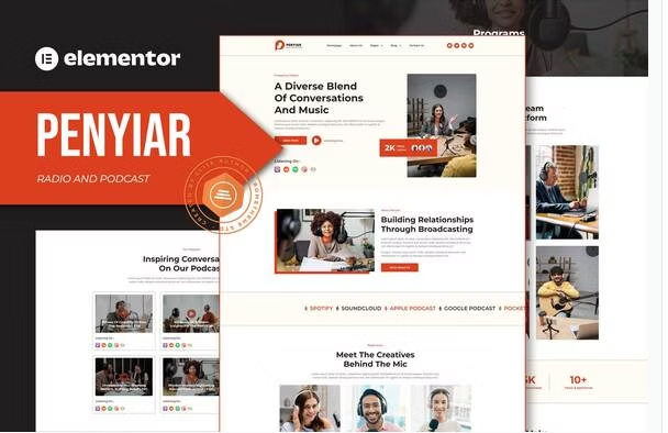 Penyiar - Radio & Podcast Elementor Template Kit