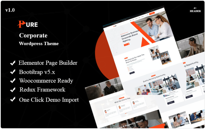 Pure - Corporate Wordpress Theme WordPress Theme