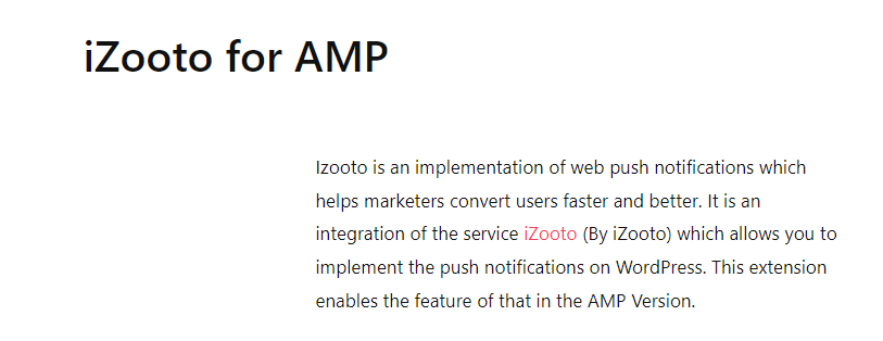 Izooto for AMP 1.0.0