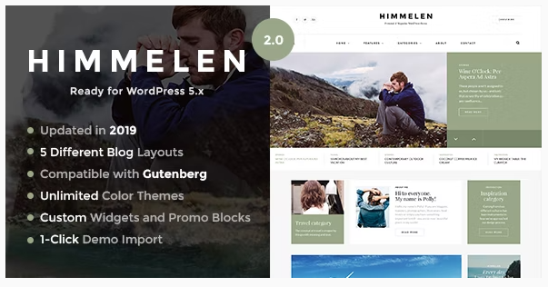 Himmelen - Personal Minimal WordPress Blog Theme