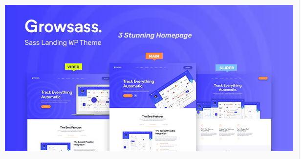 Growsass - Software Landing Page WordPress Theme