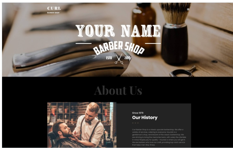 Curl - Stylish Barber Shop Joomla Template 1 Curl - Stylish Barber Shop Joomla Template
