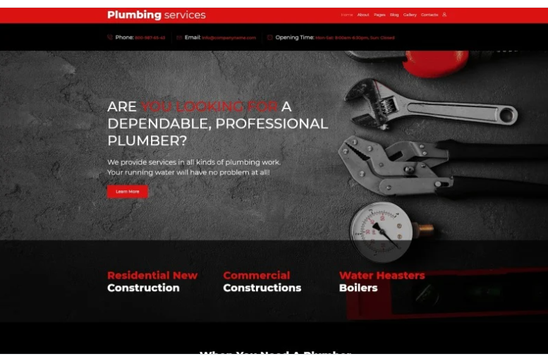 Plumbing Services Joomla Template 6 Plumbing Services Joomla Template