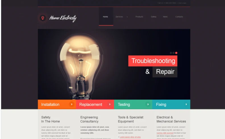 Home Electricity Company Joomla Template 1 Home Electricity Company Joomla Template