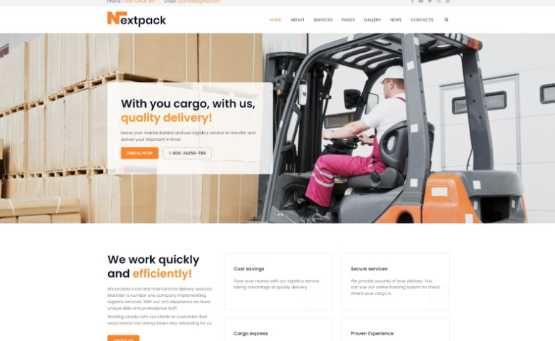 NextPack - Delivery Services Clean Joomla Template 1 NextPack - Delivery Services Clean Joomla Template