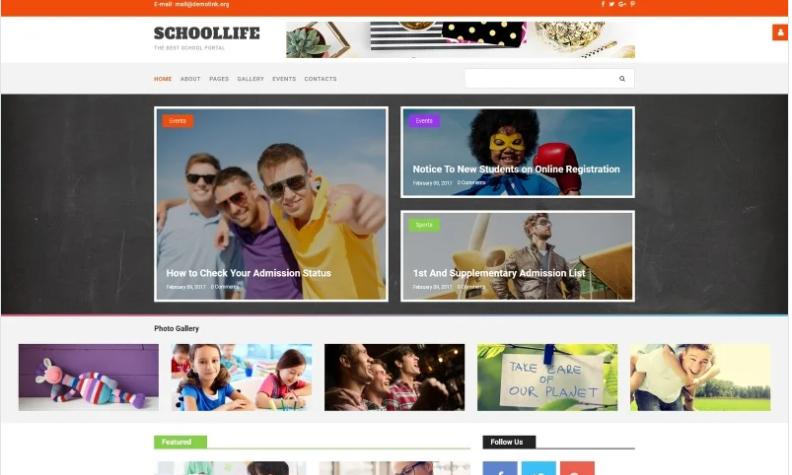 School Blog Joomla Template 1 School Blog Joomla Template