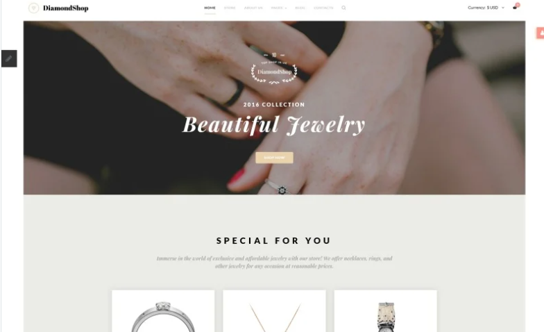 DiamondShop - Jewelry Store Joomla Template 1 DiamondShop - Jewelry Store Joomla Template