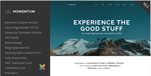 Momentum - Simple Creative OnePage Joomla Template