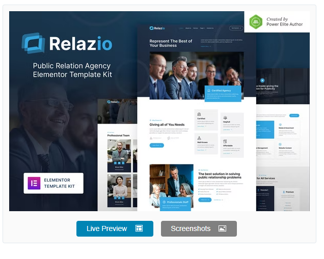 Relazio – Public Relation Agency Elementor Template Kit 1 Relazio – Public Relation Agency Elementor Template Kit