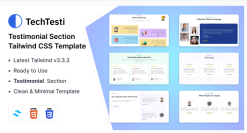 TechTesti - Testimonial Section Tailwind CSS 3 HTML Template