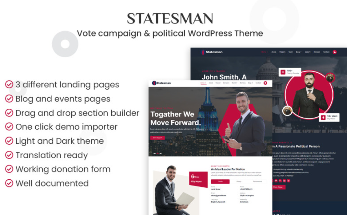 Statesman - Vote Campaign, Portfolio & Political WordPress Theme 1 Statesman - Vote Campaign, Portfolio & Political WordPress Theme