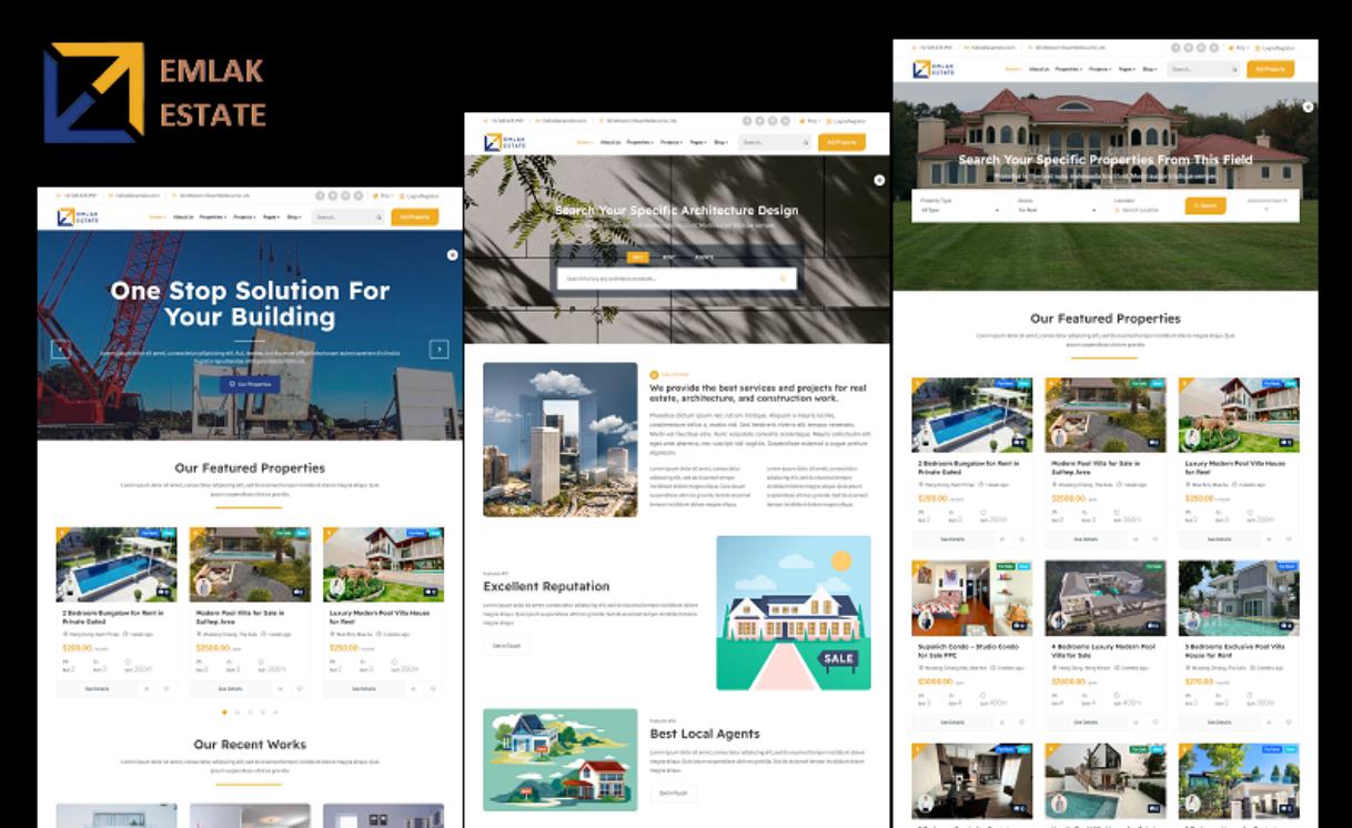 Emlak - Real Estate, Architecture, and Construction Elementor Multipurpose WordPress Theme 1 Emlak - Real Estate, Architecture, and Construction Elementor Multipurpose WordPress Theme